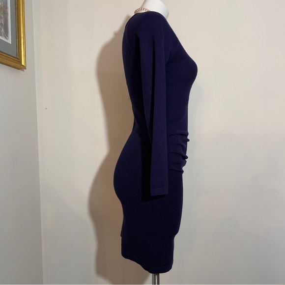 Pullover Factory Navy Sweater Dress Size: Extra Small - Picture 3 of 16